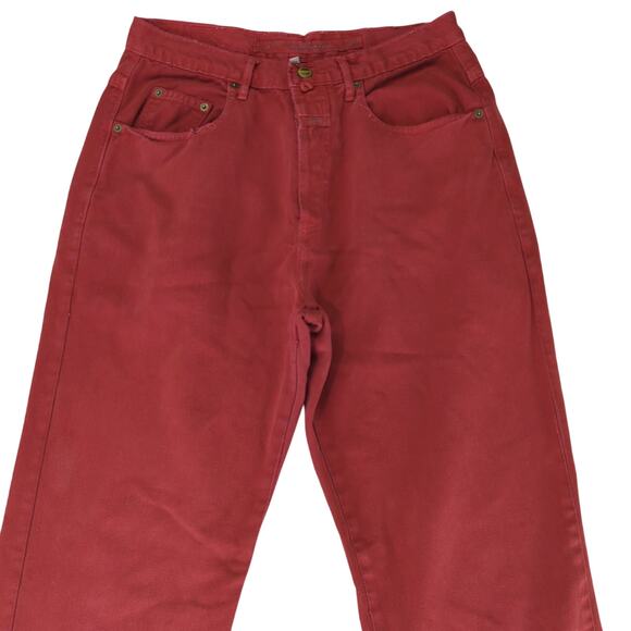 Marithe Francois‎ Girbaud High-rise Straight Leg Jeans Red Pants Women's 7/8 - Picture 3 of 9
